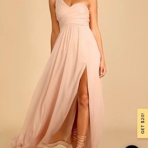 Lulus Bridesmaid Dress Blush One Shoulder
